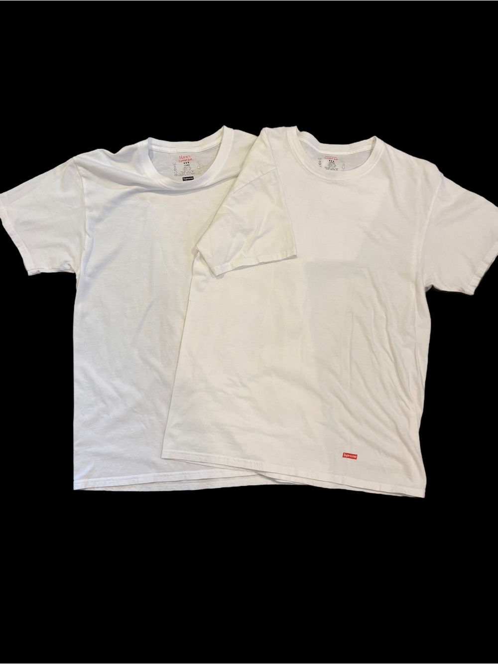 Hanes x Supreme White Mens Undershirt Short Sleeve Crew Tee